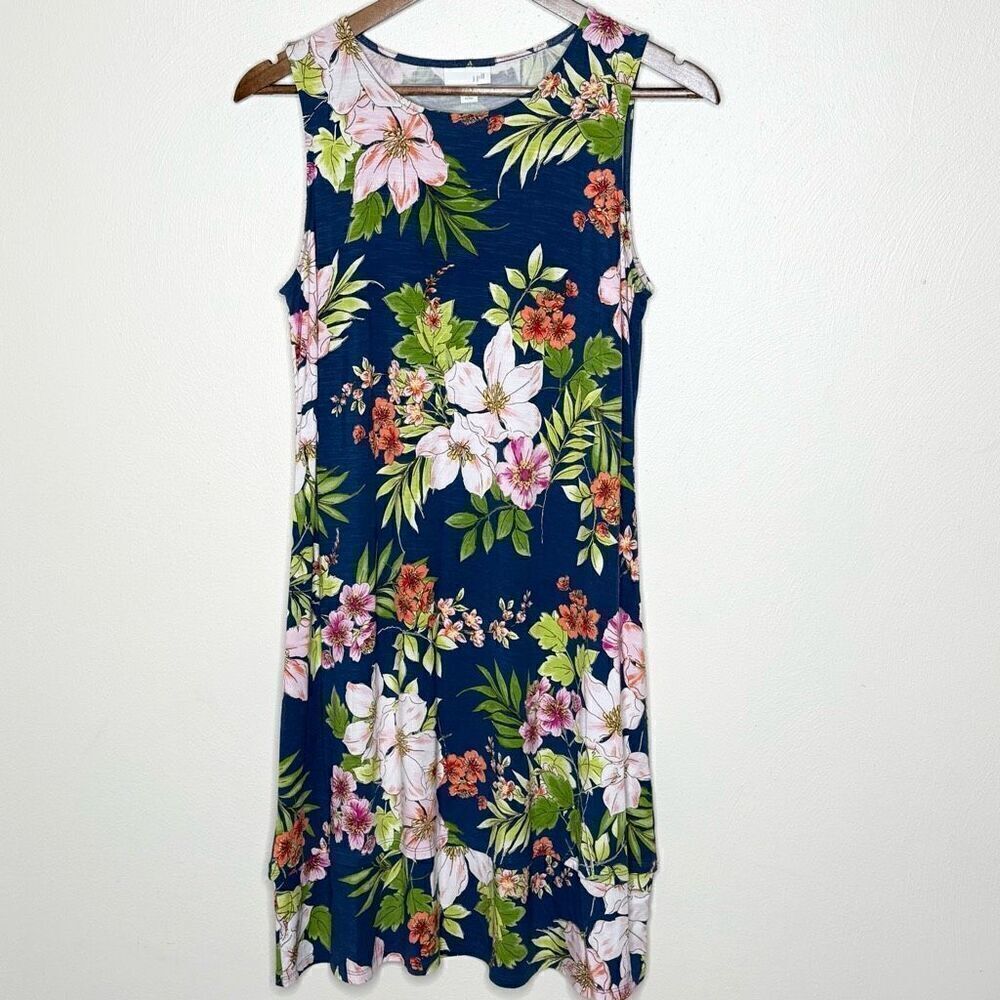 J. Jill Blue Tropical Stretch Knit Tank Dress NWT - Women’s US S
